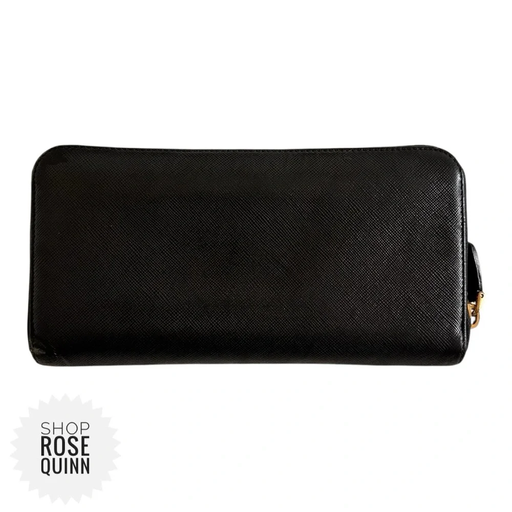 PRADA | Black Continental Zipper Wallet - Picture 3 of 14